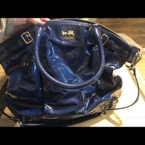 Blue patent Coach satchel
